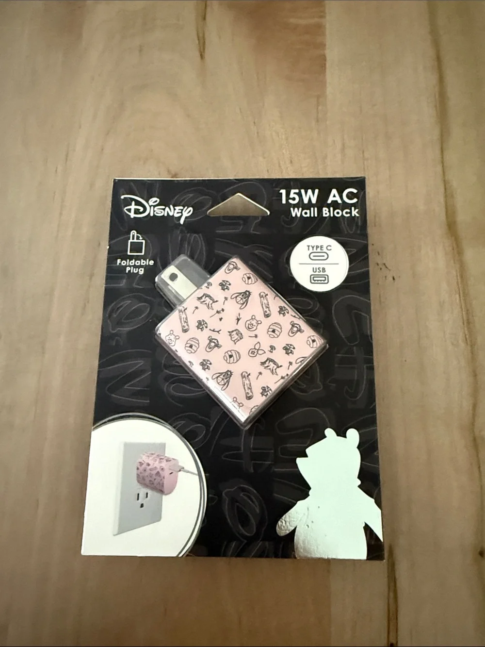 Disney Pink USB-C 15W Wall Charger with Character Icons